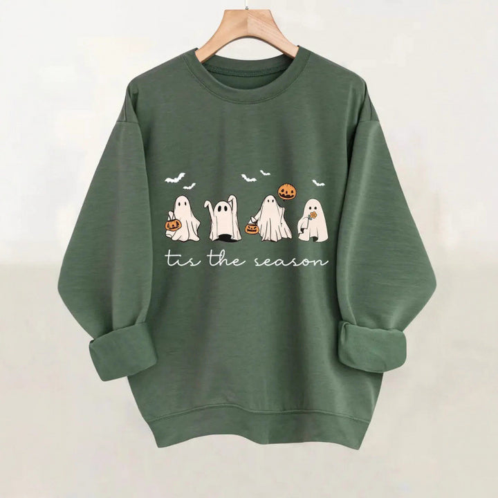 Kvinnors sweatshirt med lekfullt spöklikt mönster Mirla-Eva Jonsson