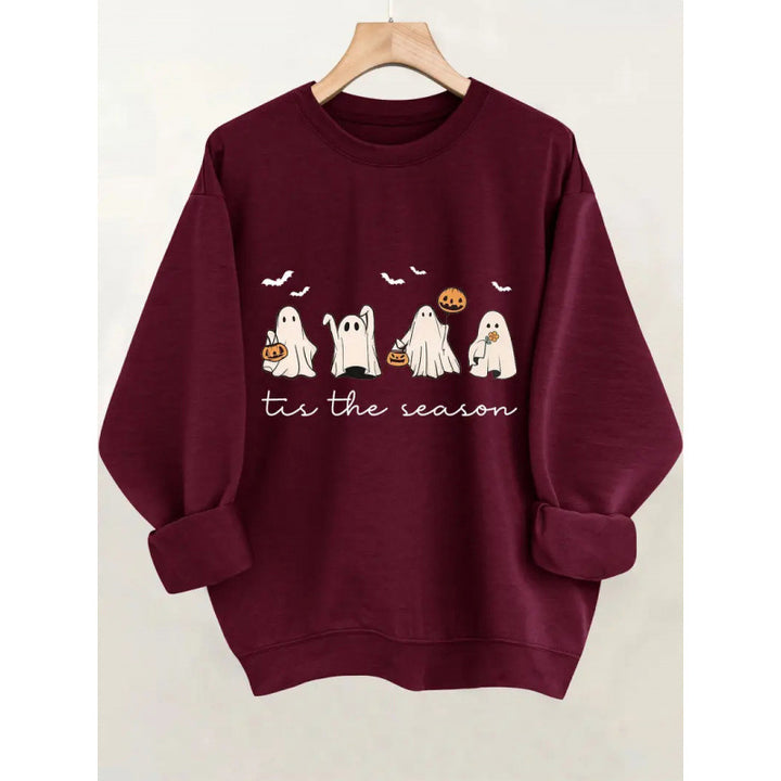 Kvinnors sweatshirt med lekfullt spöklikt mönster Mirla-Eva Jonsson