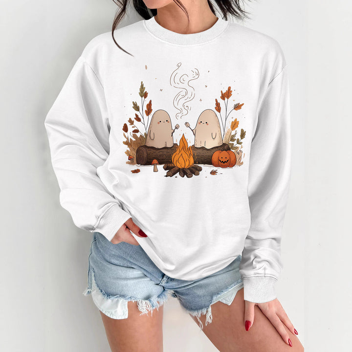 Kvinnors sweatshirt med lekfullt spöklikt motiv och bekväm passform Mirla-Eva Jonsson