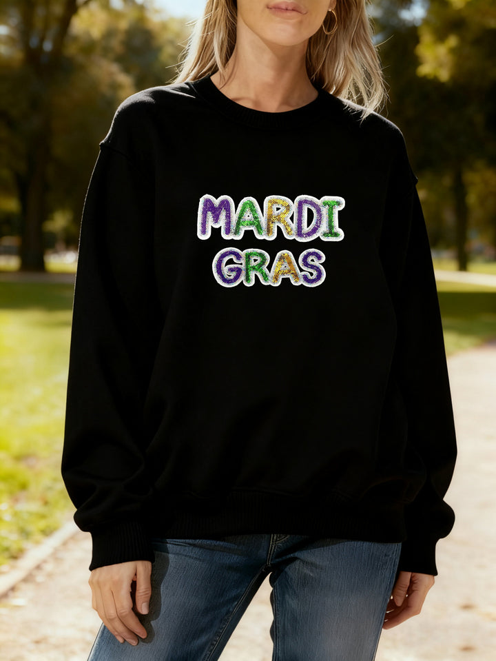 Kvinnors sweatshirt med livlig Mardi Gras-tryck Mirla-Eva Jonsson