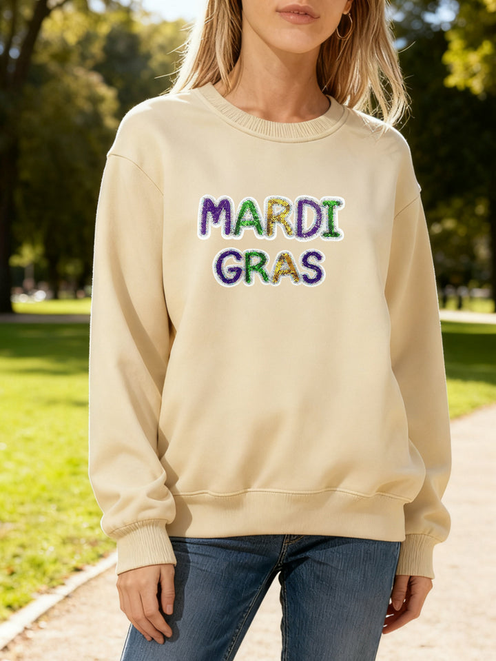 Kvinnors sweatshirt med livlig Mardi Gras-tryck Mirla-Eva Jonsson