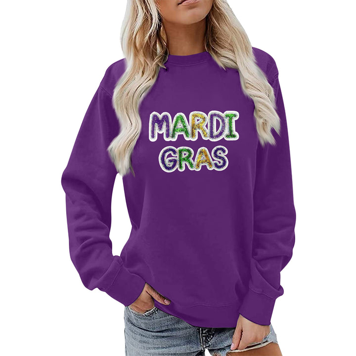 Kvinnors sweatshirt med livlig Mardi Gras-tryck Mirla-Eva Jonsson