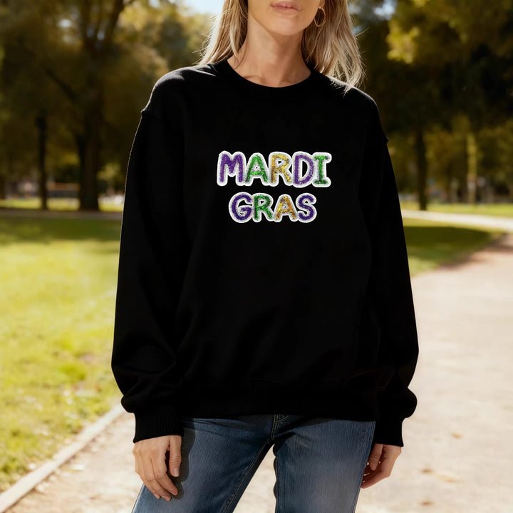 Kvinnors sweatshirt med livlig Mardi Gras-tryck Mirla-Eva Jonsson