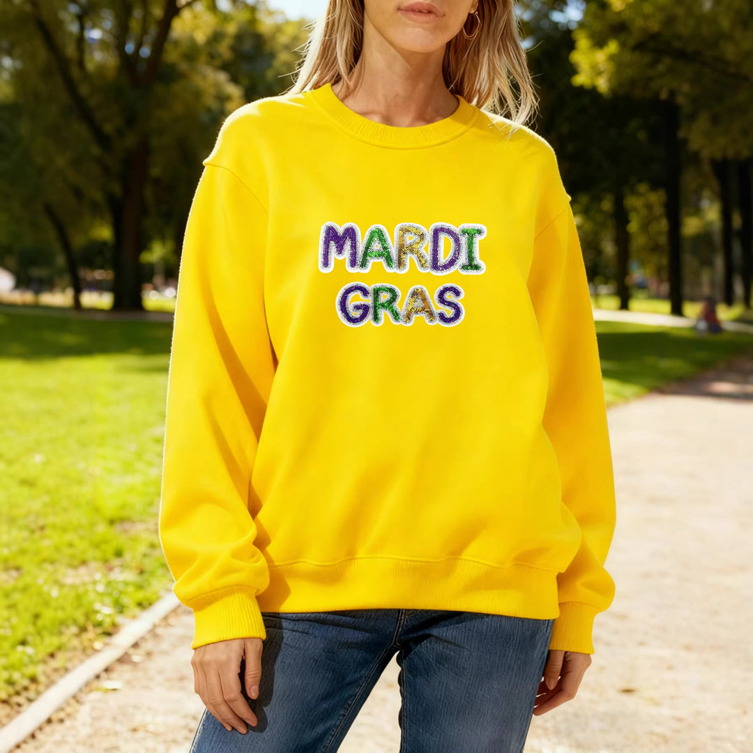Kvinnors sweatshirt med livlig Mardi Gras-tryck Mirla-Eva Jonsson