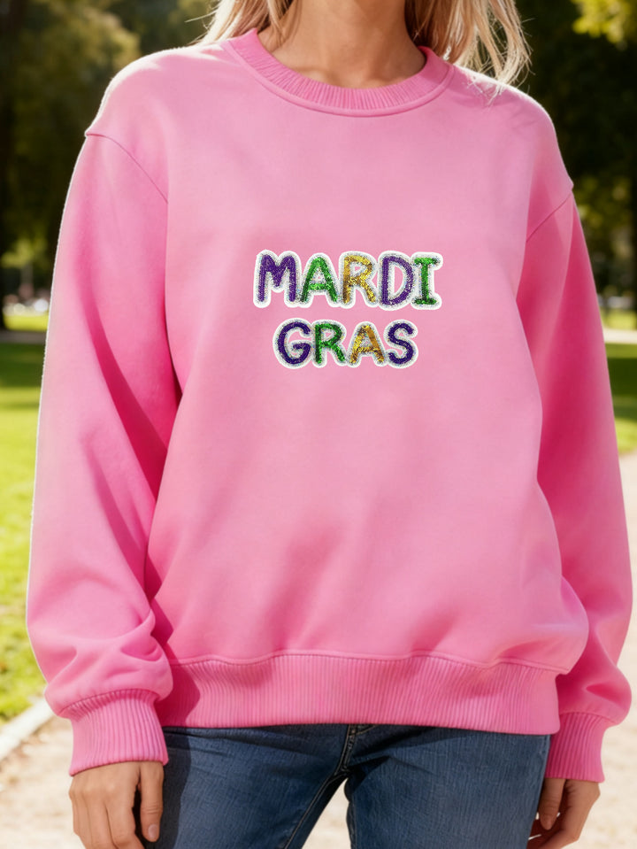 Kvinnors sweatshirt med livlig Mardi Gras-tryck Mirla-Eva Jonsson