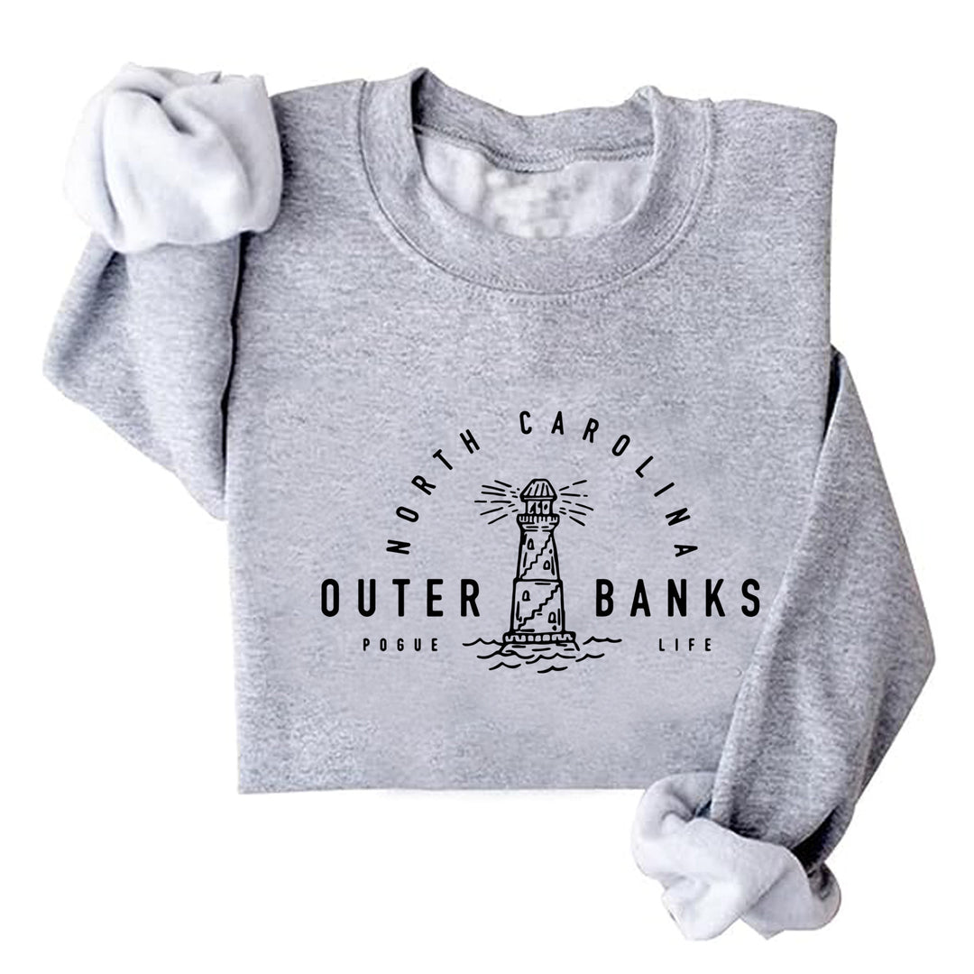 Kvinnors sweatshirt med maritimt fyrmotiv och avslappnad passform Mirla-Eva Jonsson