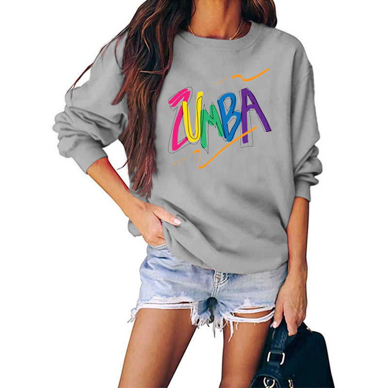 Kvinnors sweatshirt med modern Zumba-design och avslappnad passform Mirla-Eva Jonsson