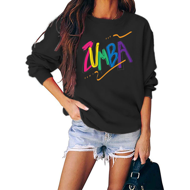 Kvinnors sweatshirt med modern Zumba-design och avslappnad passform Mirla-Eva Jonsson