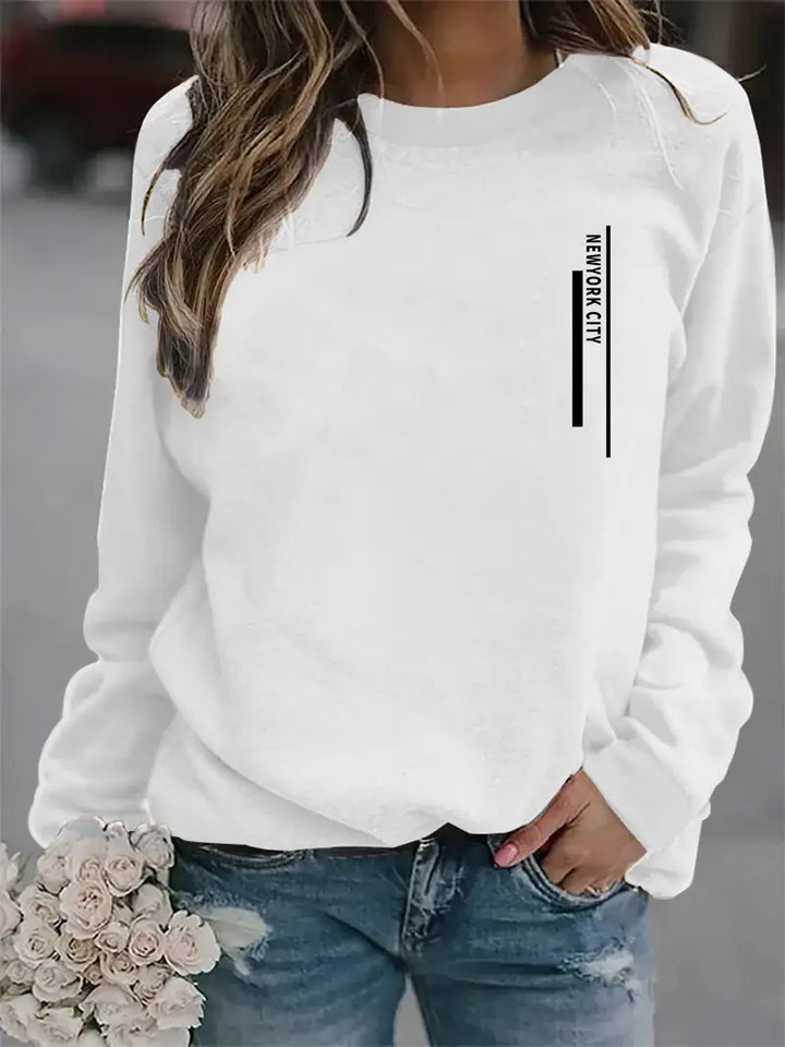 Kvinnors sweatshirt med modern stadstryck Mirla-Eva Jonsson