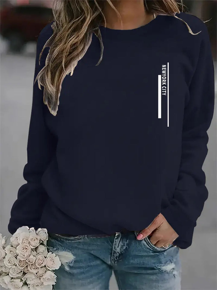 Kvinnors sweatshirt med modern stadstryck Mirla-Eva Jonsson