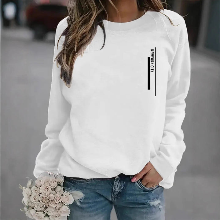 Kvinnors sweatshirt med modern stadstryck Mirla-Eva Jonsson