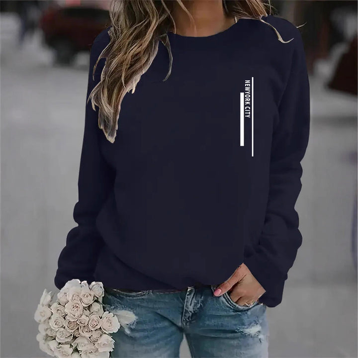 Kvinnors sweatshirt med modern stadstryck Mirla-Eva Jonsson