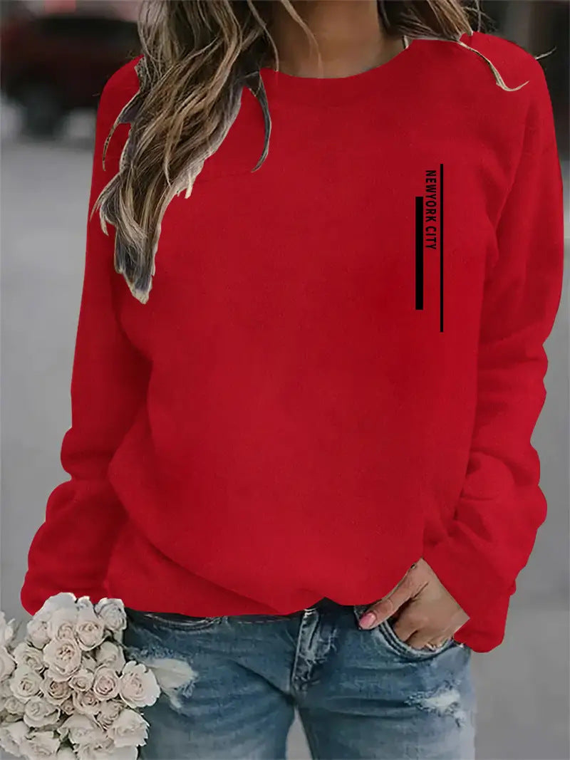 Kvinnors sweatshirt med modern stadstryck Mirla-Eva Jonsson