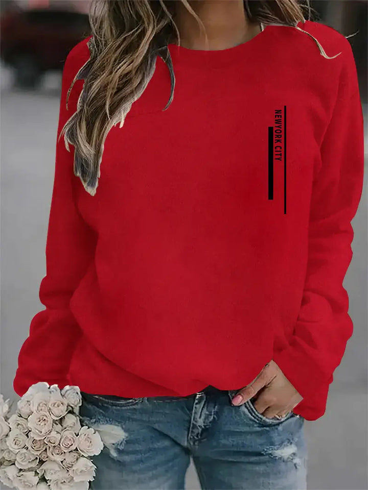 Kvinnors sweatshirt med modern stadstryck Mirla-Eva Jonsson
