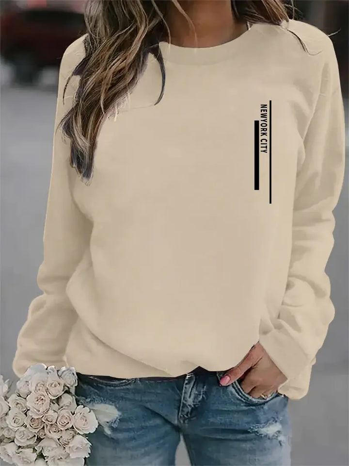 Kvinnors sweatshirt med modern stadstryck Mirla-Eva Jonsson