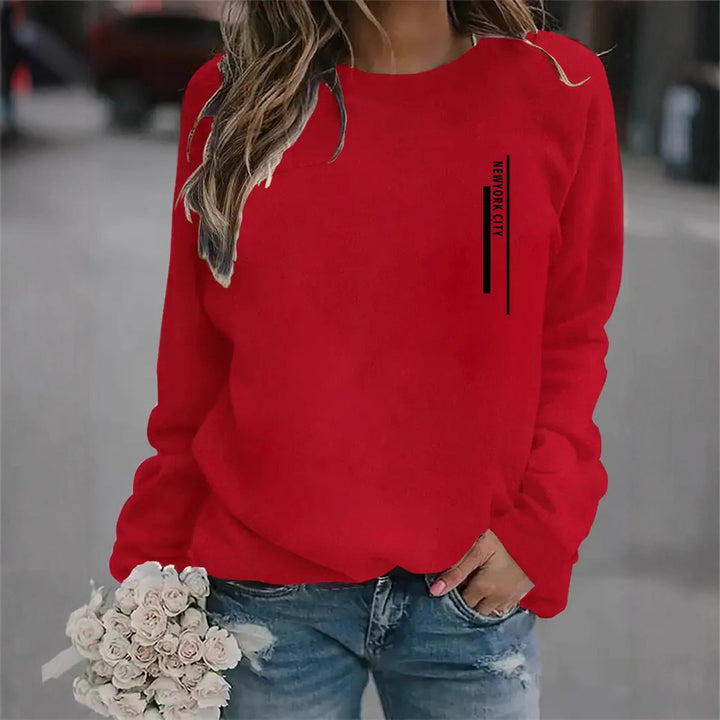 Kvinnors sweatshirt med modern stadstryck Mirla-Eva Jonsson