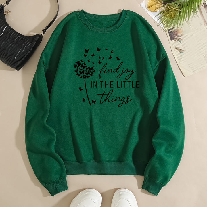 Kvinnors sweatshirt med motiverande slogan och blommönster Mirla-Eva Jonsson