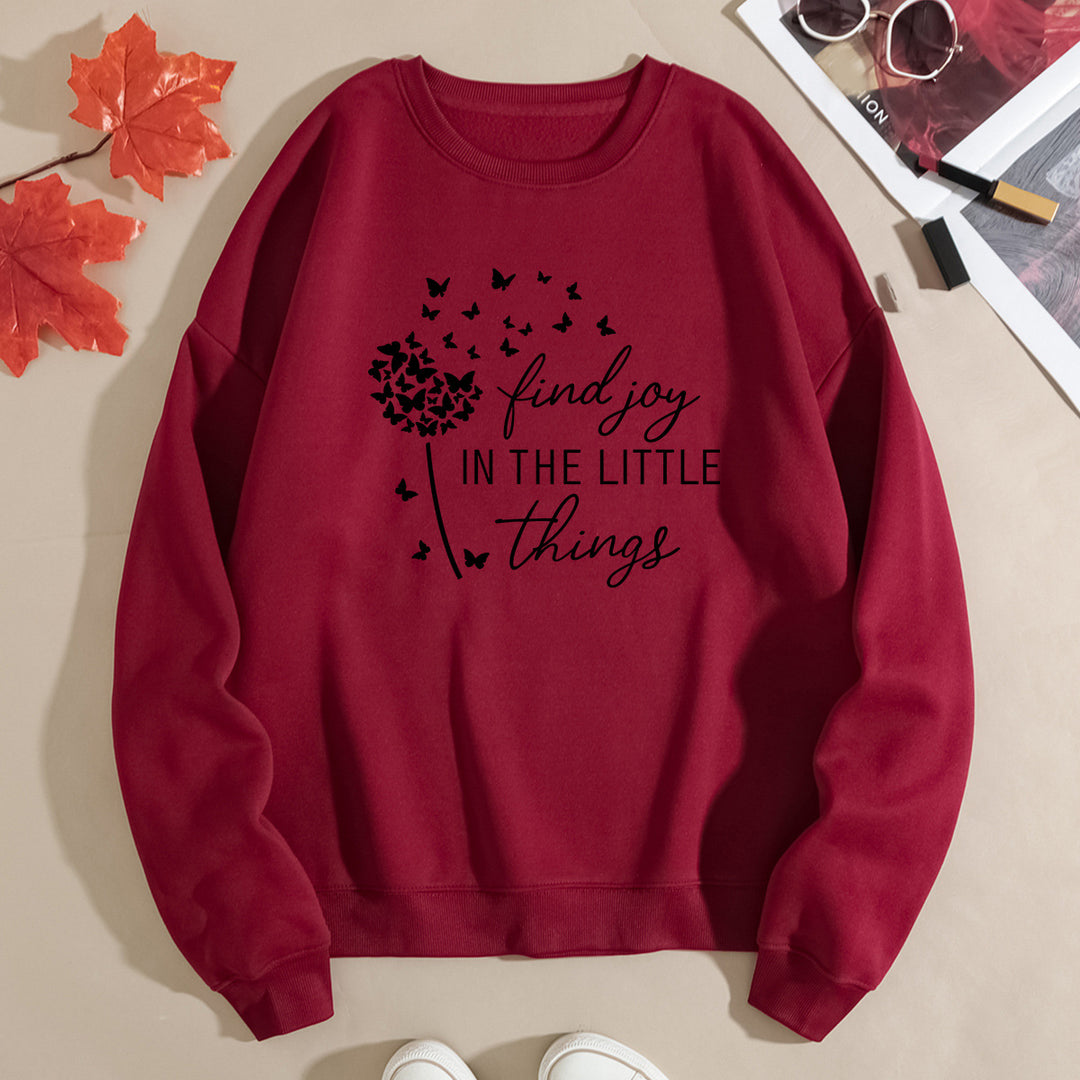 Kvinnors sweatshirt med motiverande slogan och blommönster Mirla-Eva Jonsson