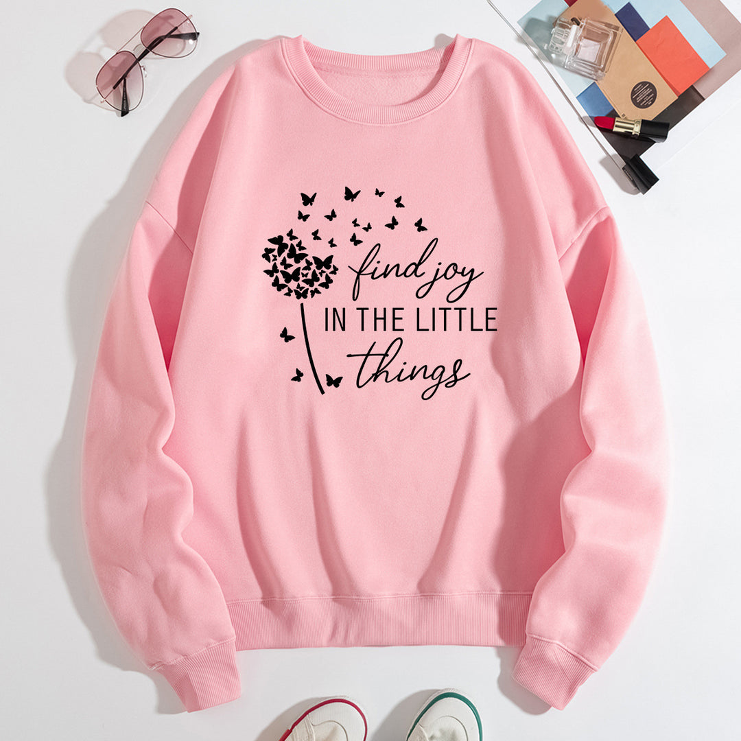 Kvinnors sweatshirt med motiverande slogan och blommönster Mirla-Eva Jonsson
