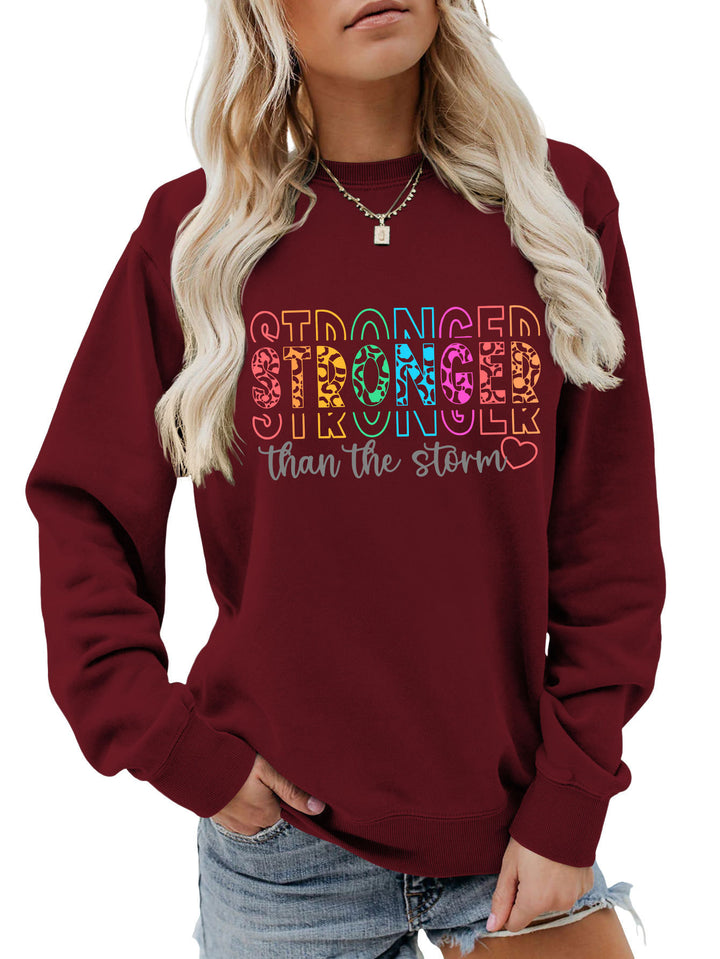 Kvinnors sweatshirt med motiverande text och avslappnad passform Mirla-Eva Jonsson