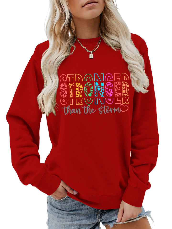 Kvinnors sweatshirt med motiverande text och avslappnad passform Mirla-Eva Jonsson