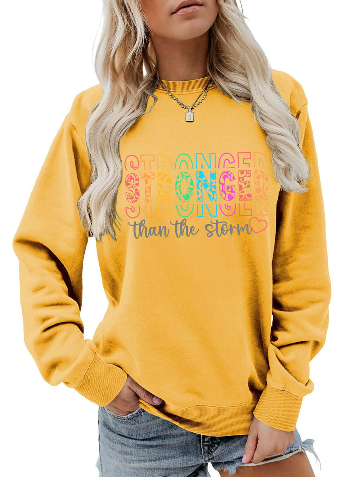 Kvinnors sweatshirt med motiverande text och avslappnad passform Mirla-Eva Jonsson