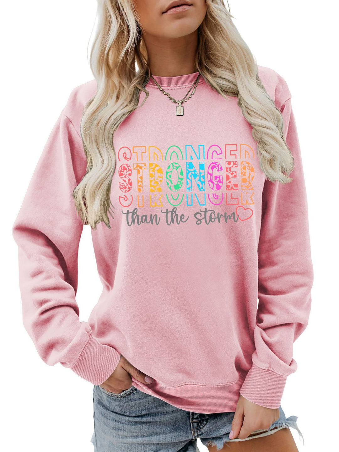 Kvinnors sweatshirt med motiverande text och avslappnad passform Mirla-Eva Jonsson