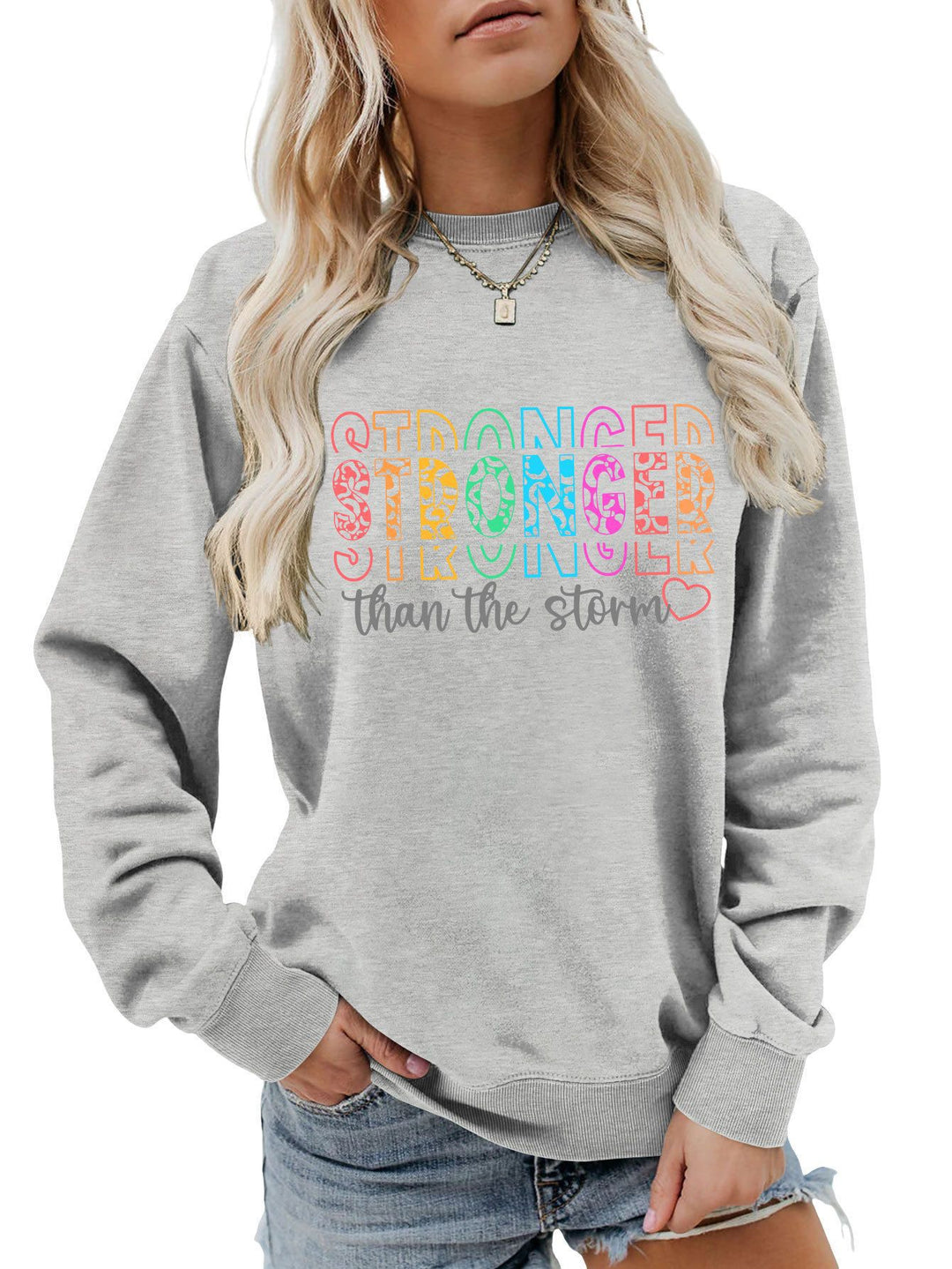 Kvinnors sweatshirt med motiverande text och avslappnad passform Mirla-Eva Jonsson