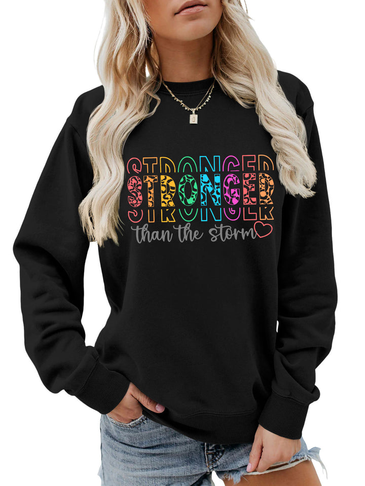Kvinnors sweatshirt med motiverande text och avslappnad passform Mirla-Eva Jonsson