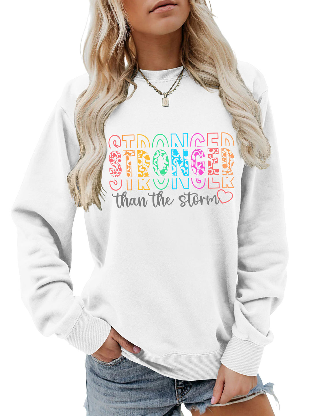 Kvinnors sweatshirt med motiverande text och avslappnad passform Mirla-Eva Jonsson