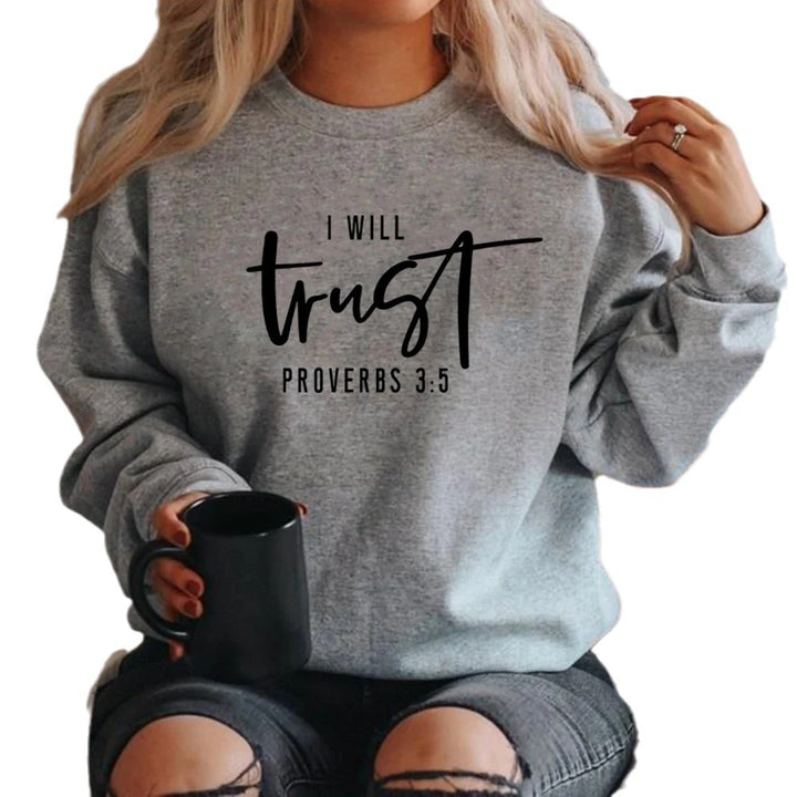 Kvinnors sweatshirt med motiverande text och bekväm passform Mirla-Eva Jonsson