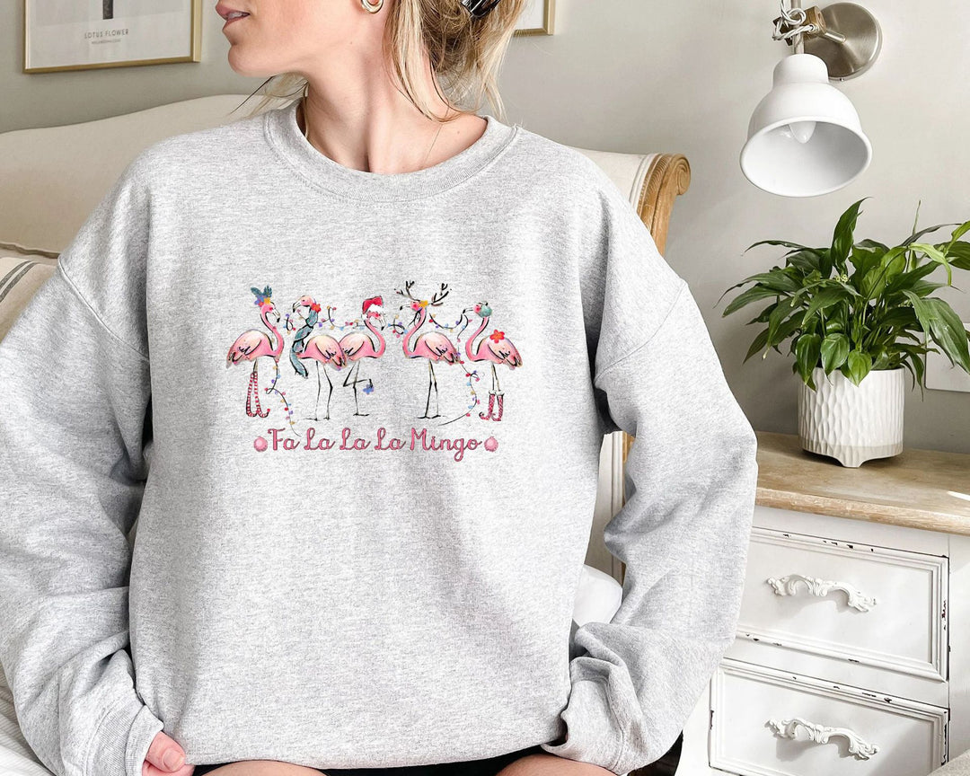 Kvinnors sweatshirt med originalt flamingo-motiv och avslappnad passform Mirla-Eva Jonsson