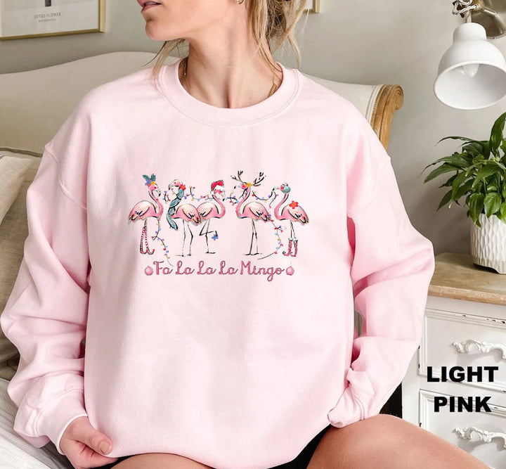 Kvinnors sweatshirt med originalt flamingo-motiv och avslappnad passform Mirla-Eva Jonsson