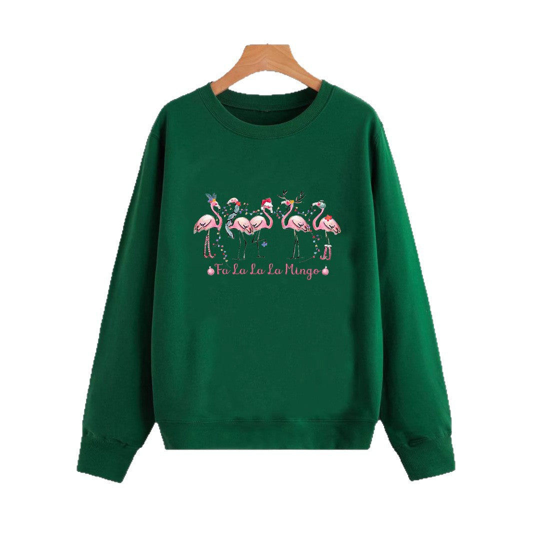 Kvinnors sweatshirt med originalt flamingo-motiv och avslappnad passform Mirla-Eva Jonsson
