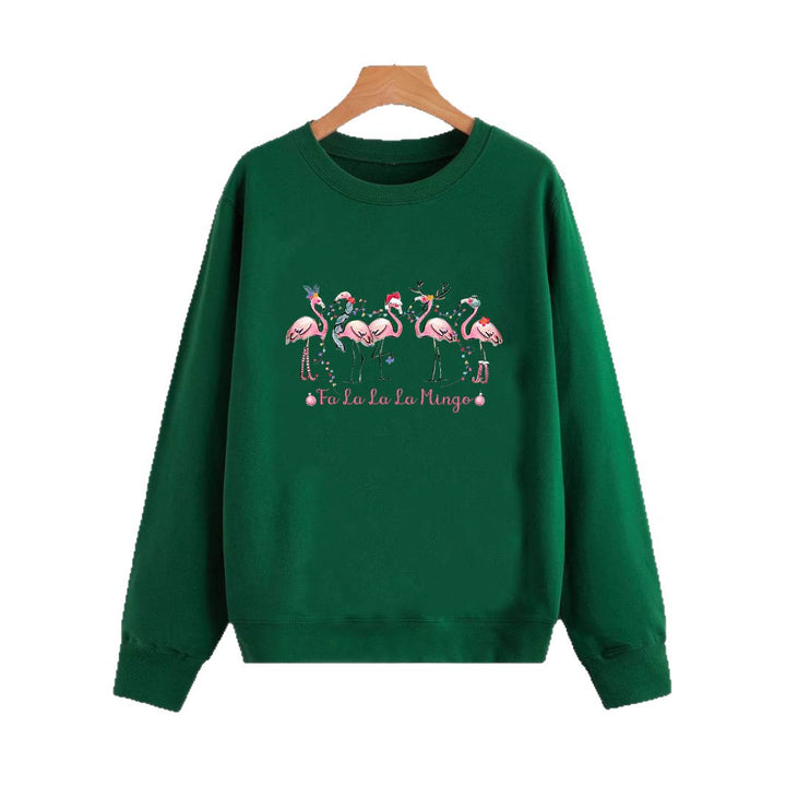 Kvinnors sweatshirt med originalt flamingo-motiv och avslappnad passform Mirla-Eva Jonsson