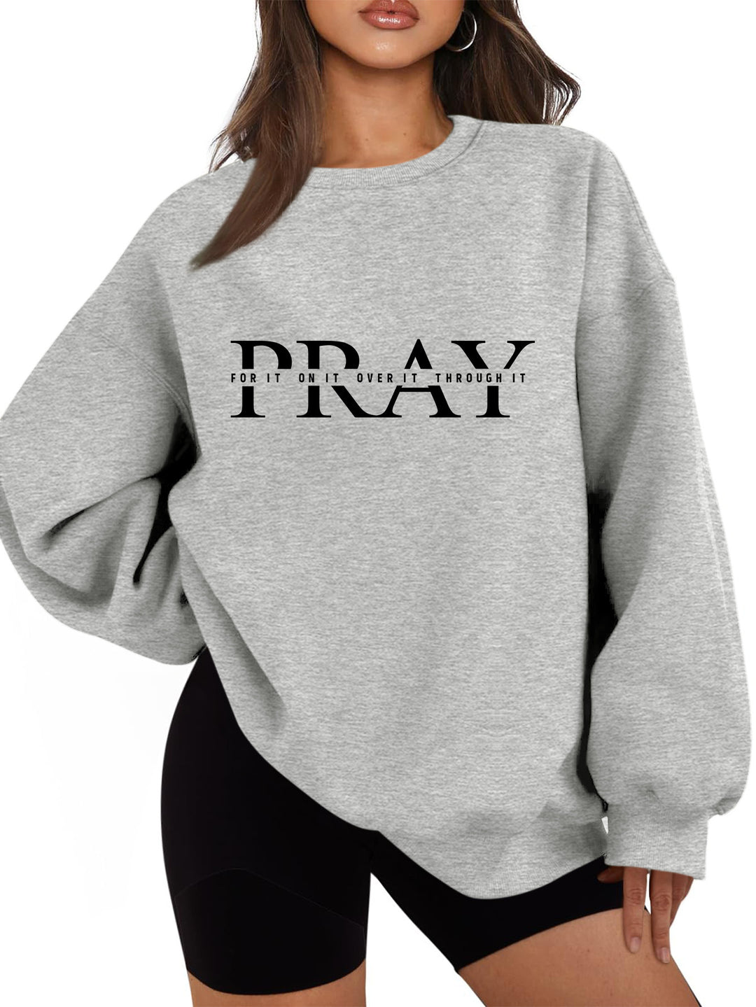 Kvinnors sweatshirt med oversized skärning och inspirerande tryck Mirla-Eva Jonsson