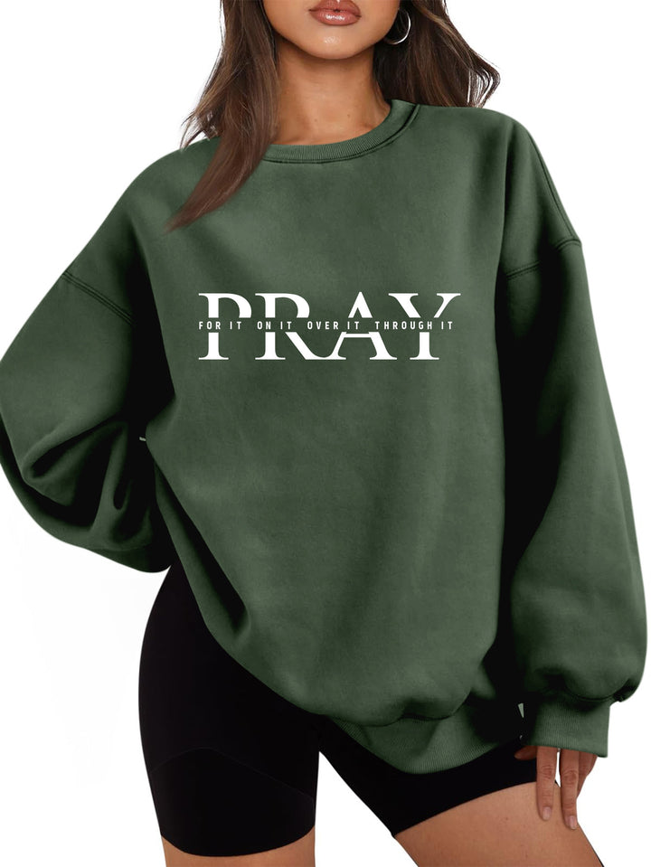 Kvinnors sweatshirt med oversized skärning och inspirerande tryck Mirla-Eva Jonsson