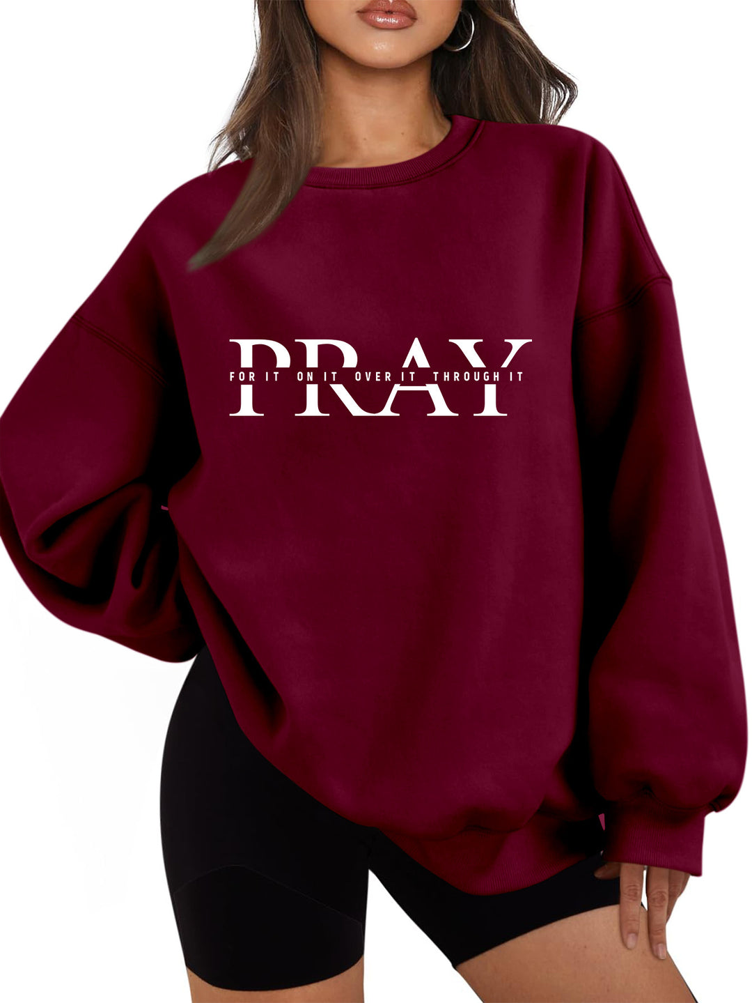 Kvinnors sweatshirt med oversized skärning och inspirerande tryck Mirla-Eva Jonsson