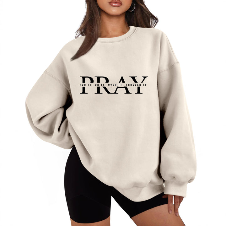 Kvinnors sweatshirt med oversized skärning och inspirerande tryck Mirla-Eva Jonsson