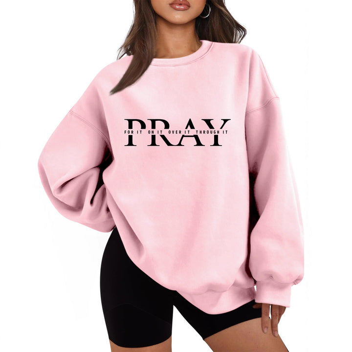 Kvinnors sweatshirt med oversized skärning och inspirerande tryck Mirla-Eva Jonsson