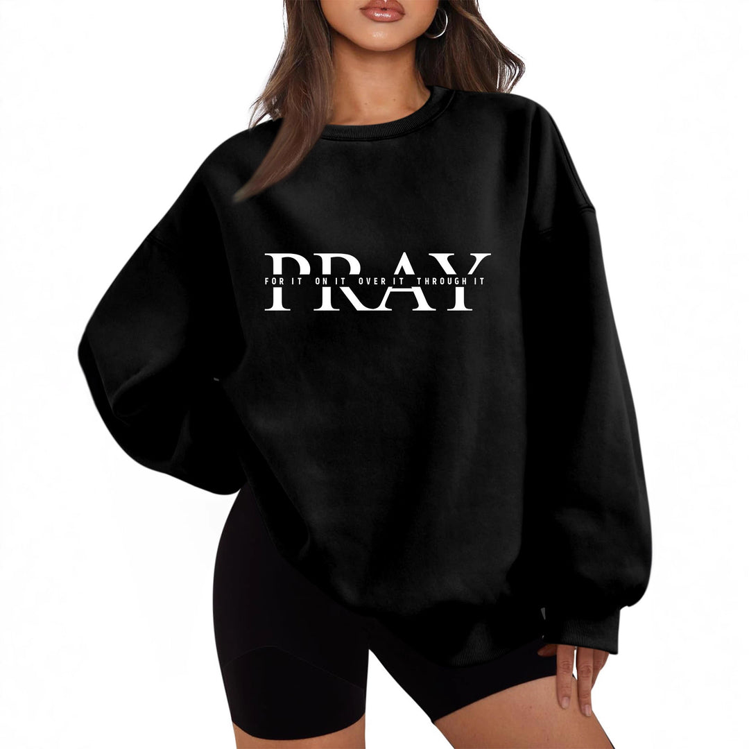 Kvinnors sweatshirt med oversized skärning och inspirerande tryck Mirla-Eva Jonsson