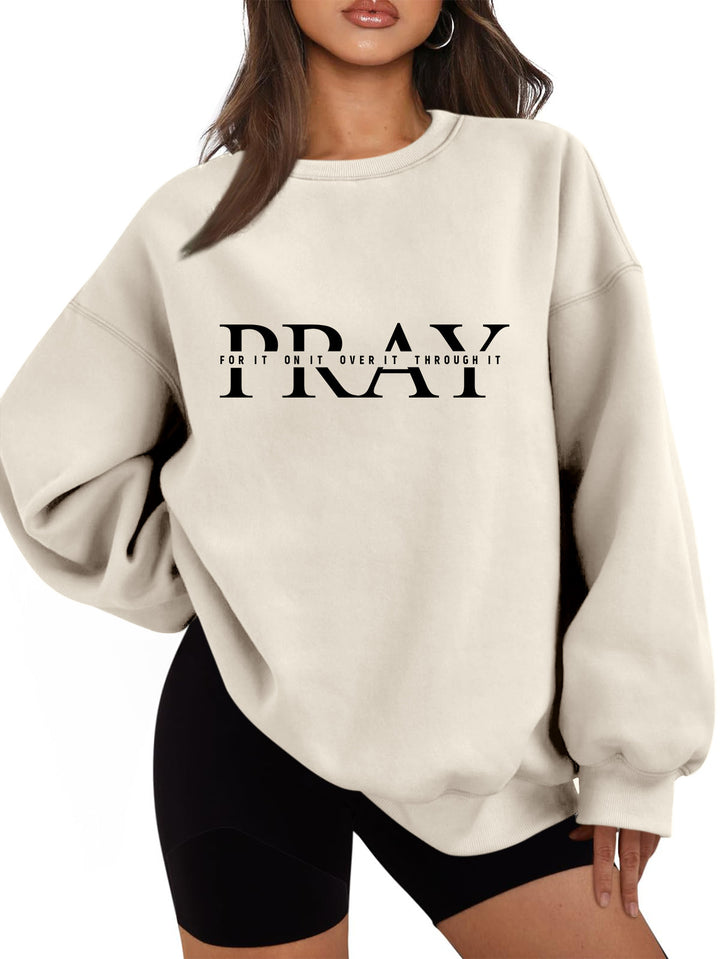 Kvinnors sweatshirt med oversized skärning och inspirerande tryck Mirla-Eva Jonsson