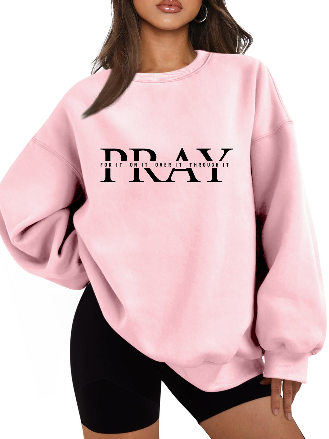 Kvinnors sweatshirt med oversized skärning och inspirerande tryck Mirla-Eva Jonsson