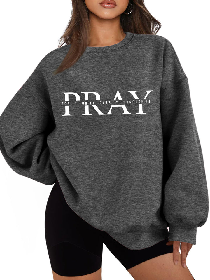 Kvinnors sweatshirt med oversized skärning och inspirerande tryck Mirla-Eva Jonsson