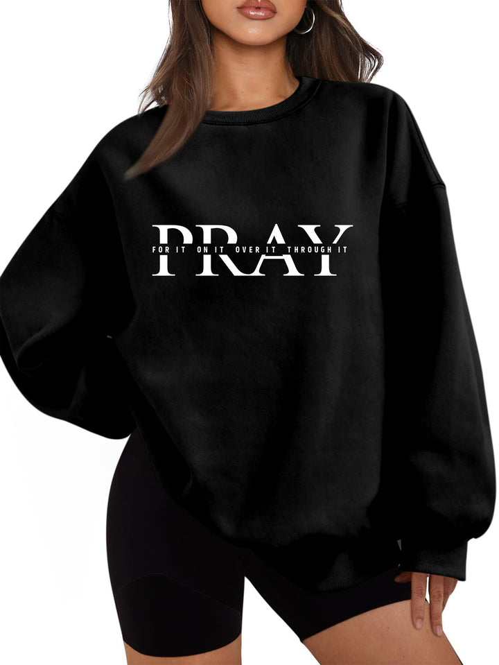 Kvinnors sweatshirt med oversized skärning och inspirerande tryck Mirla-Eva Jonsson