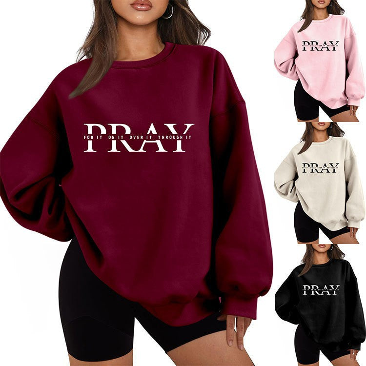 Kvinnors sweatshirt med oversized skärning och inspirerande tryck Mirla-Eva Jonsson