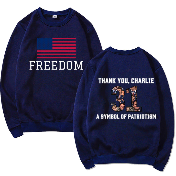Kvinnors sweatshirt med patriotisk tryck och mjukt material Mirla-Eva Jonsson