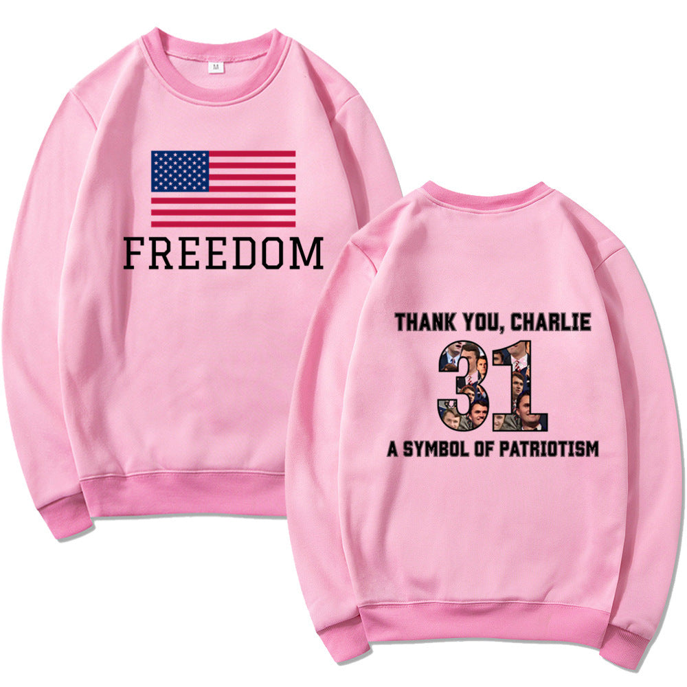 Kvinnors sweatshirt med patriotisk tryck och mjukt material Mirla-Eva Jonsson