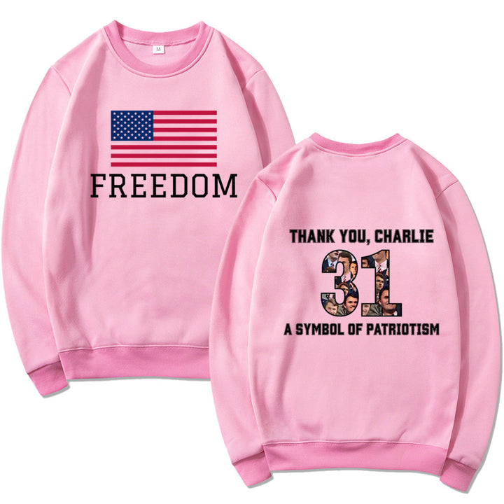 Kvinnors sweatshirt med patriotisk tryck och mjukt material Mirla-Eva Jonsson