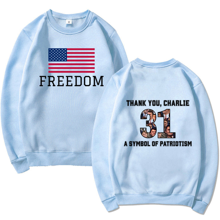 Kvinnors sweatshirt med patriotisk tryck och mjukt material Mirla-Eva Jonsson
